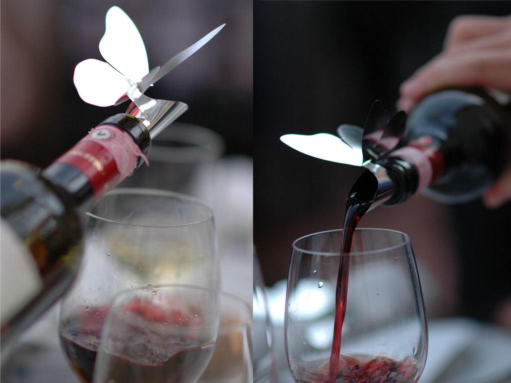butterfly wine pourer